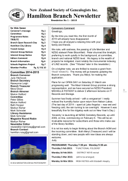 Feb - NZ Society of Genealogists