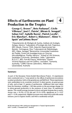 Effects of earthworms on plant production in the - IRD