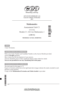 C1: AS Core Mathematics 1