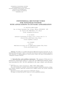 infinitesimal brunovsk&acute;y form for nonlinear systems with applications