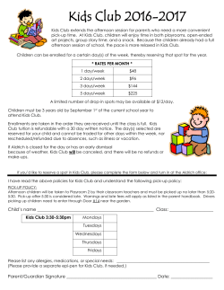 Kids Club 2016-2017 - Aldrich Memorial Nursery School