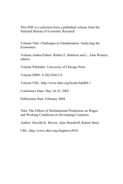 The Effects of Multinational Production on Wages and