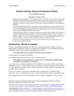 Routine Activity Theory and Research Ethics