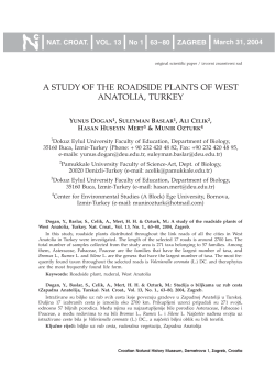 a study of the roadside plants of west anatolia, turkey