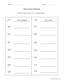 Place Value Worksheet