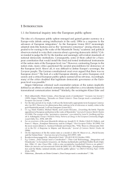 1.1 An historical inquiry into the European public sphere