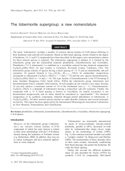 The tobermorite supergroup: a new nomenclature