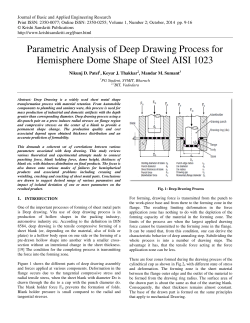 Parametric Analysis of Deep Drawing Process for hemisphere dome