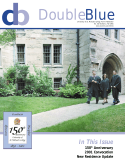In This Issue - University of St. Michael`s College