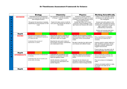 Dr Thomlinsons Assessment Framework for Science Biology