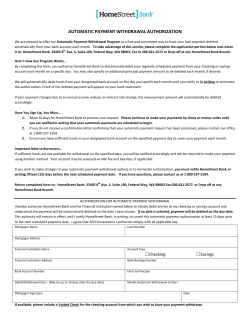 Automatic Payments Withdrawal Form