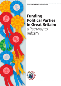 Funding Political Parties in Great Britain: a Pathway to Reform