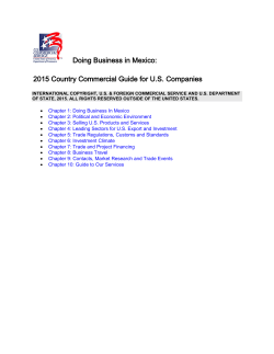 Doing Business in Mexico: 2015 Country Commercial