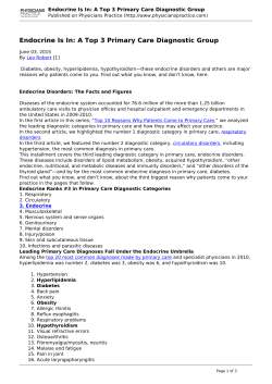 Endocrine Is In: A Top 3 Primary Care Diagnostic Group