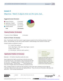 Prekindergarten Mathematics, Module 1, Topic A