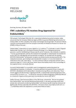 press release - ITM &ndash; Passion for Precision