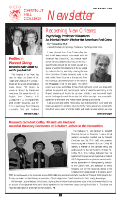 Newsletter - Chestnut Hill College