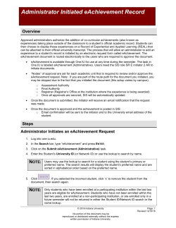 Administrator Initiated eAchievement Record