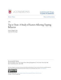 Tip or Treat: A Study of Factors Affecting Tipping Behavior