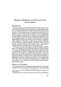 Mobility Barriers And Public Policy