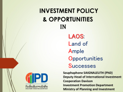 LAOS: Land of Ample Opportunities and Successes