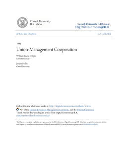 Union-Management Cooperation - DigitalCommons@ILR