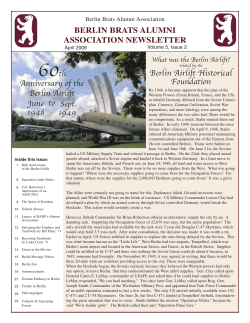 Newsletter October - The Berlin Candy Bomber