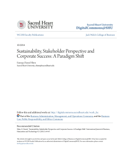 Sustainability, Stakeholder Perspective and Corporate Success: A