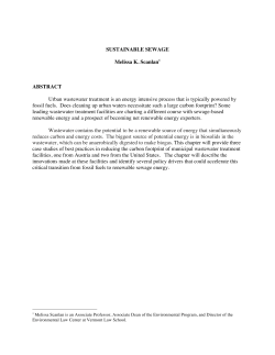 SUSTAINABLE SEWAGE Melissa K. Scanlan1 ABSTRACT Urban