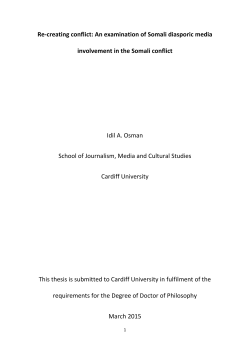 Re-creating conflict: An examination of Somali diasporic