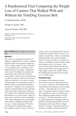 A Randomized Trial Comparing the Weight Loss of Canines That