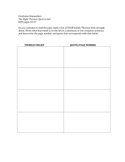 Freshman Humanities The Night Thoreau Spent in Jail DED pages