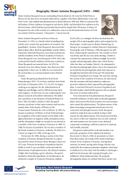 Biography of H. Becquerel - Storytelling @Teaching Model
