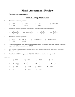 Math Assessment Review