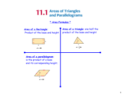 Area of a Rectangle: Product of the base and height * Area Formulas