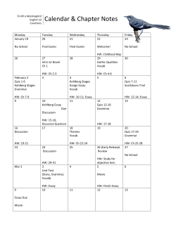 Mockingbird Packet and calendar