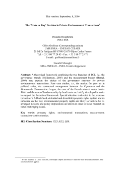 Make or Buy in Environmental Related Transactions