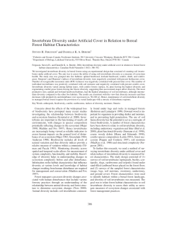 Invertebrate Diversity under Artificial Cover in Relation to Boreal