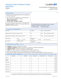 Individual Select Preferred Dental Application - Virginia