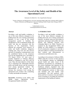 The Awareness Level of the Safety and Health of the Operational