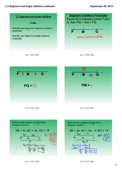 2.3 Segment and Angle Addition.notebook