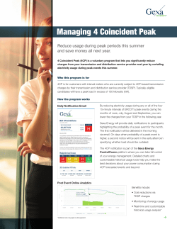 Managing 4 Coincident Peak