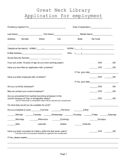 Application for Employment