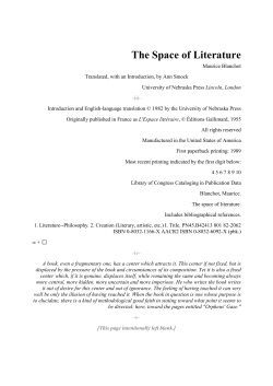 The Space Of Literature