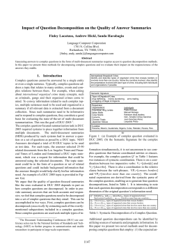 Impact of Question Decomposition on the Quality of Answer