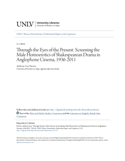 Through the Eyes of the Present: Screening the Male Homoerotics of