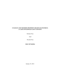 January 25, 2014 COASIAN AND MODERN PROPERTY RIGHTS