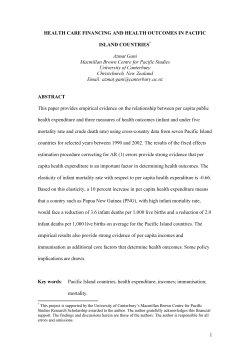 Health Care financing and Health outcomes in Pacific Island Countries