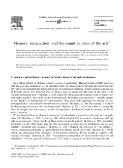 (2004). Memory, imagination, and the cognitive value of the arts