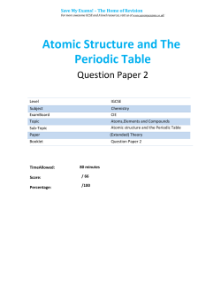 Atomic Structure and The Periodic Table